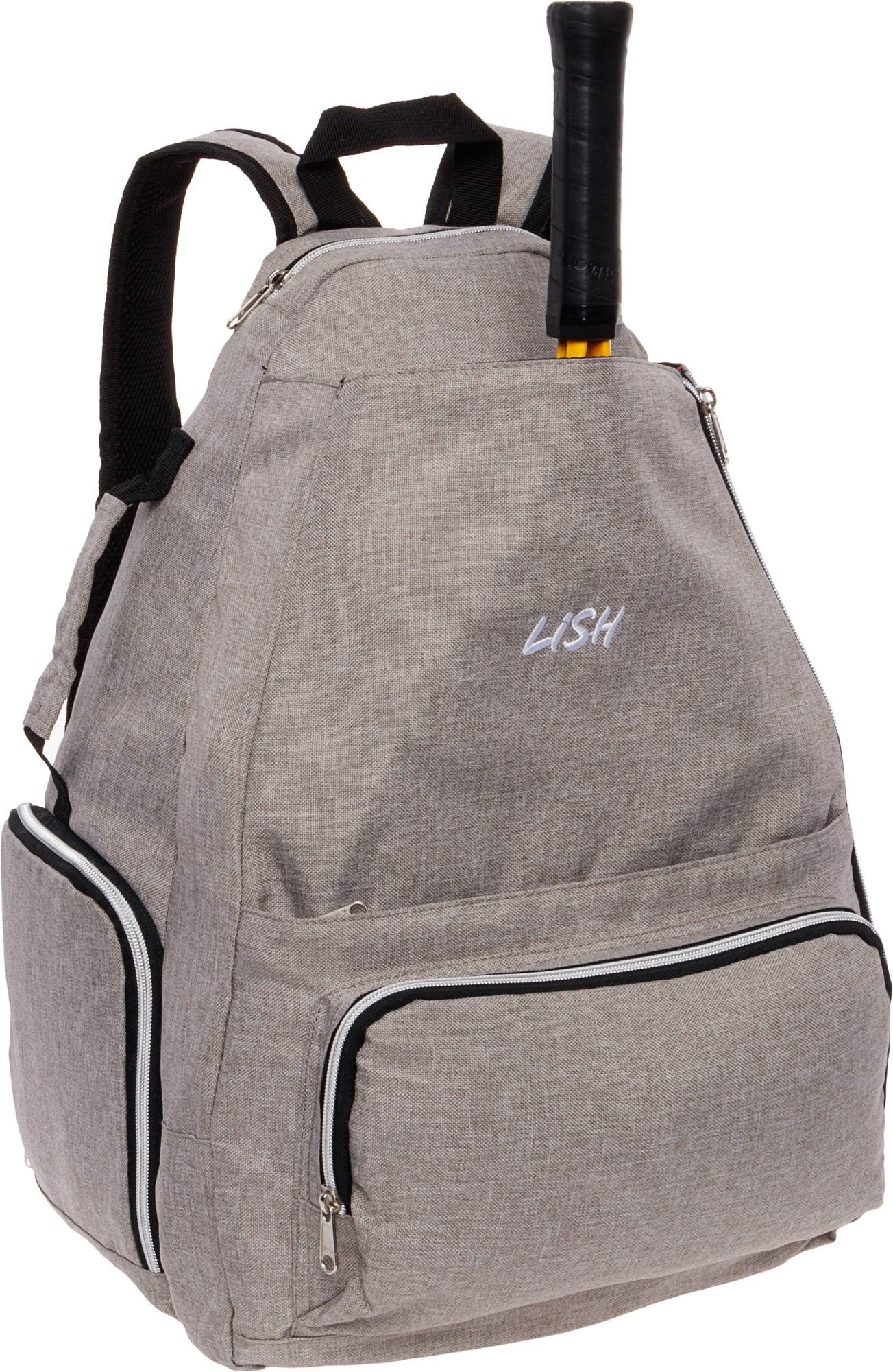 LISH Game Point Tennis Backpack w/Shoe Compartment - Racket Holder Equipment Bag for Tennis, Racquetball, Squash