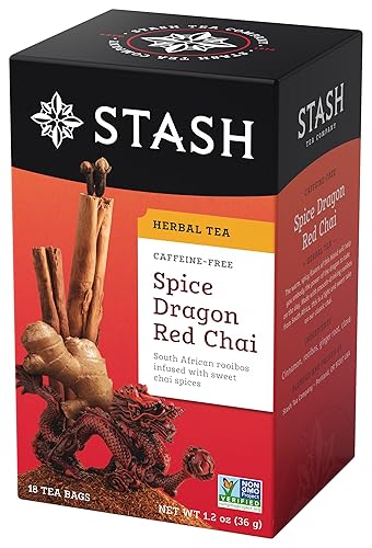 Stash Tea Spice Dragon Chai Tea - Té de primera calidad verificado sin OMG sin ingredientes artificiales 18 unidades paquete de 6 - 108 bolsas en