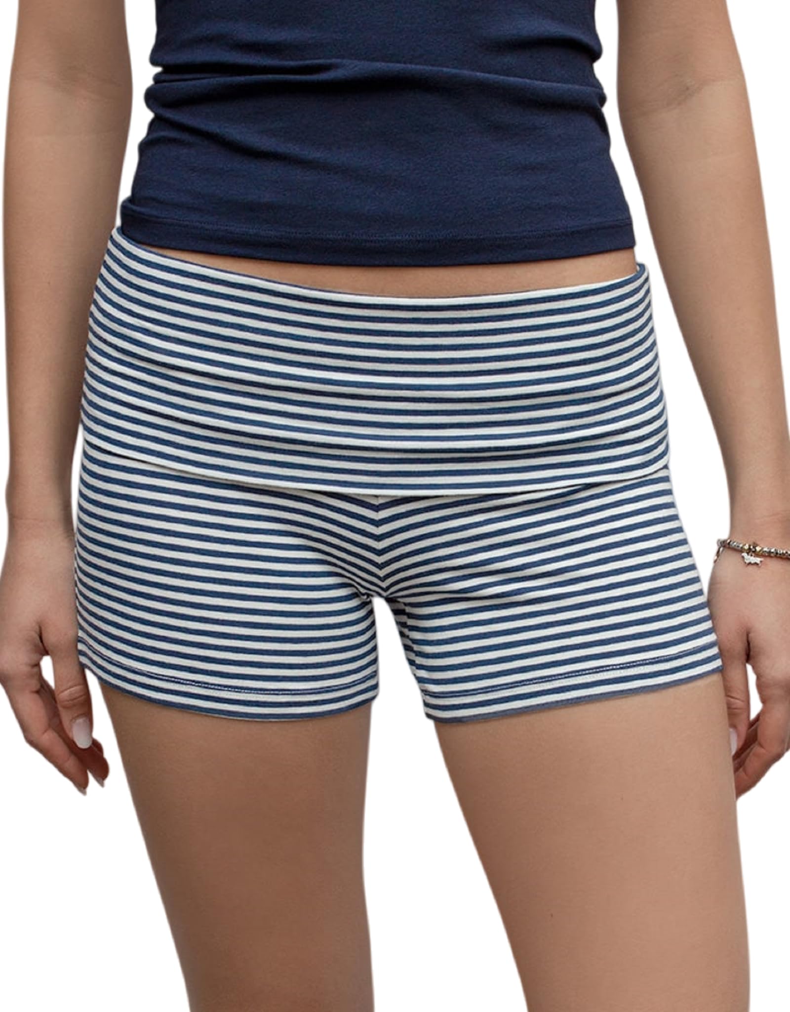 Women Fold Over Lounge Shorts Sexy Low Rise Yoga Shorts