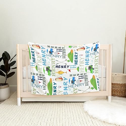 Miniatura 8 de Manta de golf personalizada para bebé, manta deportiva para bebé niño con nombre, manta de bebé con monograma