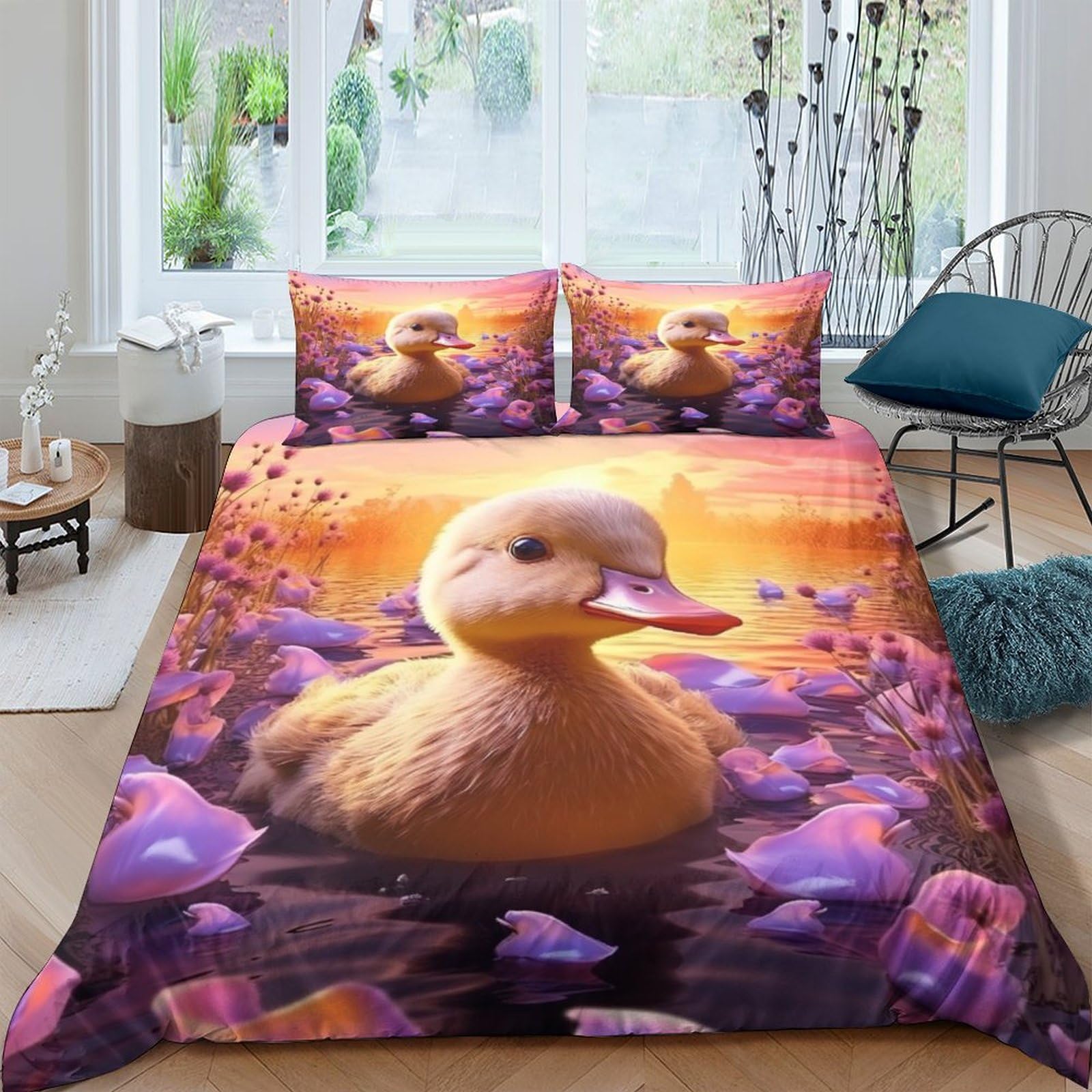 Housse de couette 3D animaux Caneton Douillet King 220x240cm