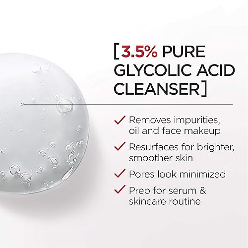 Miniatura 5 de L'Oreal Paris Revitalift - Gel limpiador iluminador con ácido glicólico puro al 3,5% con ácido salicílico, 6,7 onzas líquidas