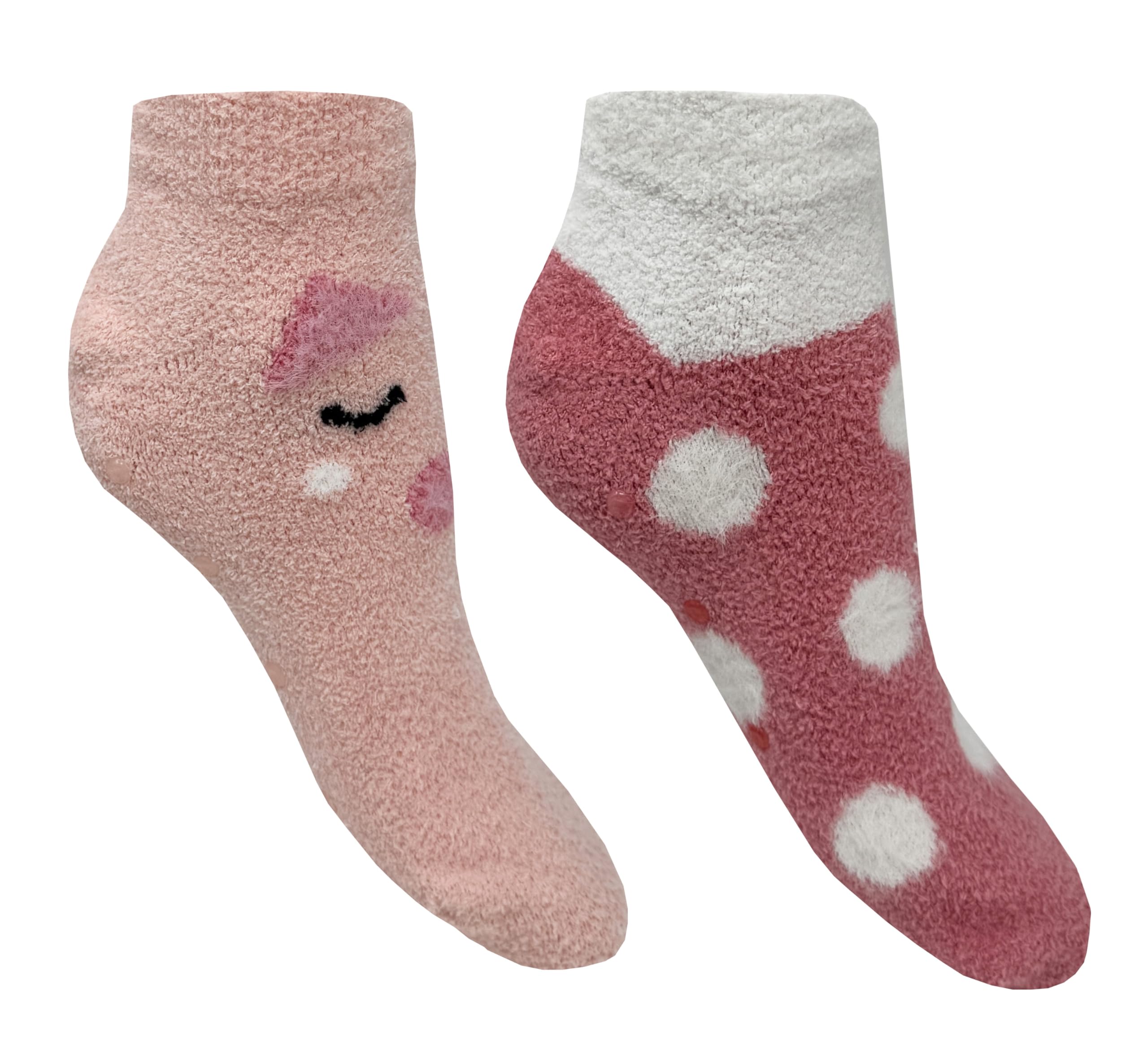 Since 2013 Bramble Women's Pink Pig Bramble Fluffy Cosy Cropped Lounge Socks | 2 Pairs | U.k. Size 4-7 | Animal Fluffy Socks, Non-Slip Socks, Lounge Socks (Uk, Numeric, 4, 7, Regular, Regular, )