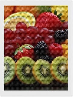 FodPand Diamond Art Kits for Adults, 5D Aurora Diamond Painting Kits for Beginners, Fresh Fruit DIY Full Drill Dots Gem Art Paint Crafts for Home Wall Decor 12"x16"