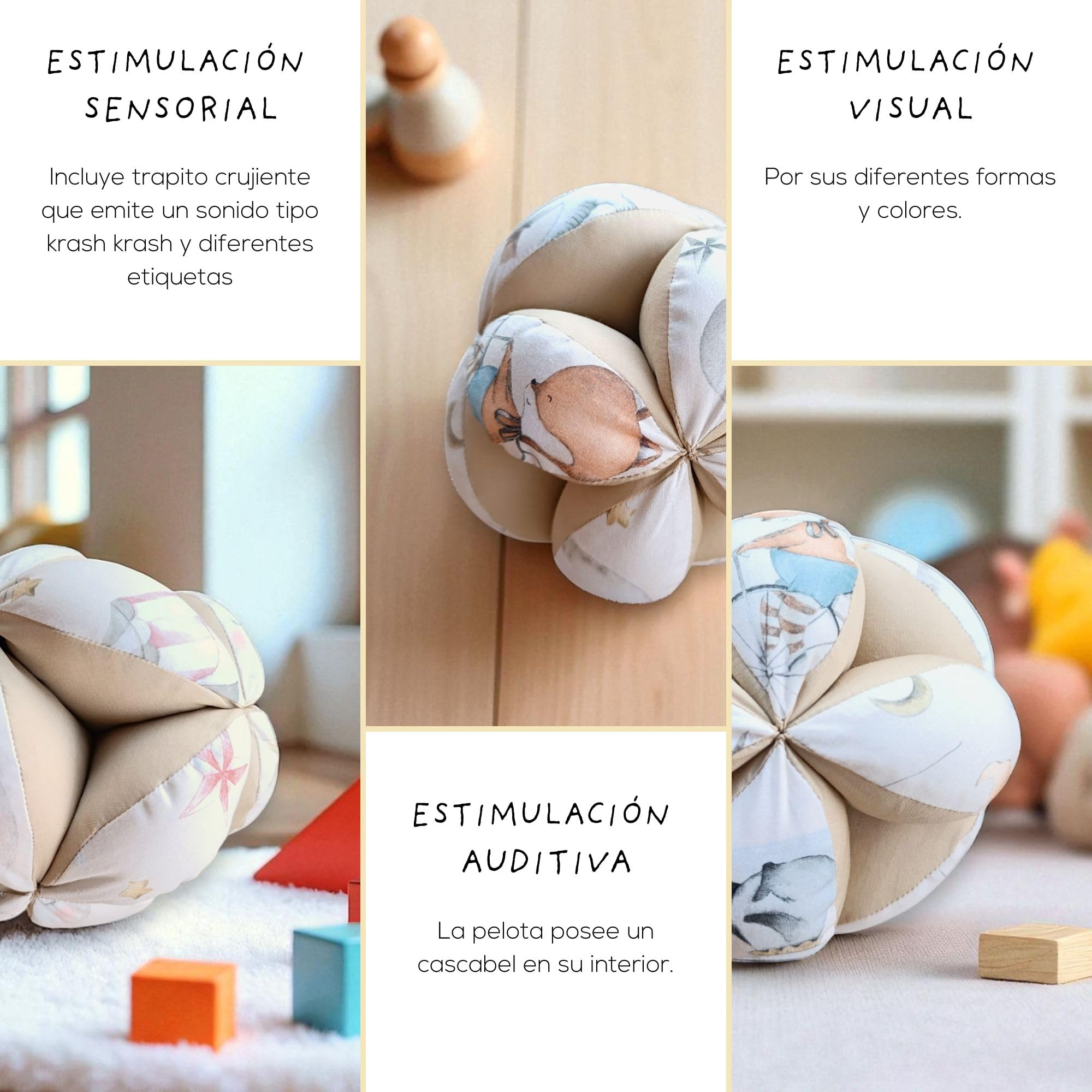 Juguetes Bebes 0-3 Meses - Pelota Montessori - Bola Sensorial Bebe