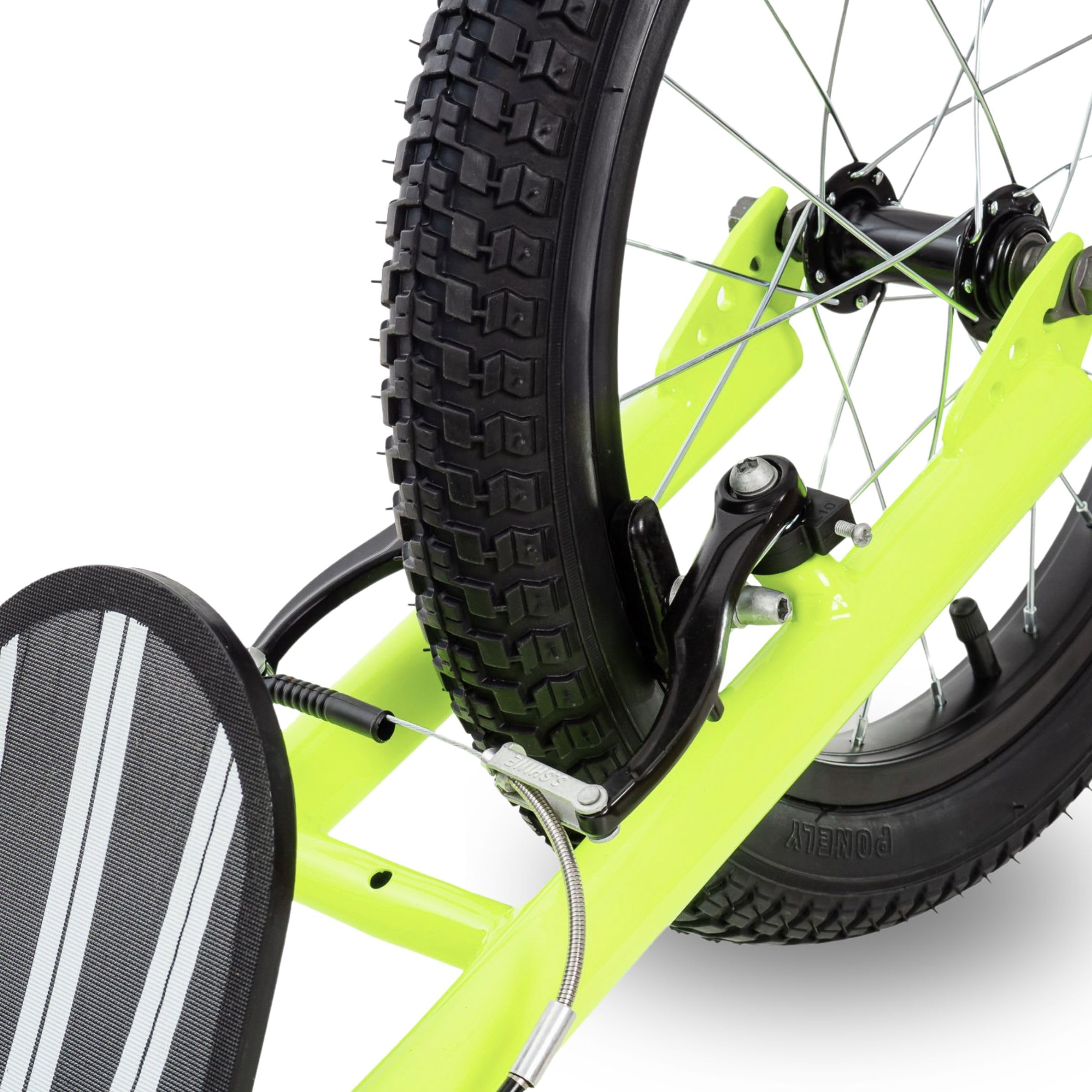 HyperMotion Runkie Patinete Urbano 16 Pulgadas Ruedas Inflables, Manillar Ajustable, Doble Freno Manual, para Niños Desde 8 Años, Jóvenes y Adultos, Amarillo