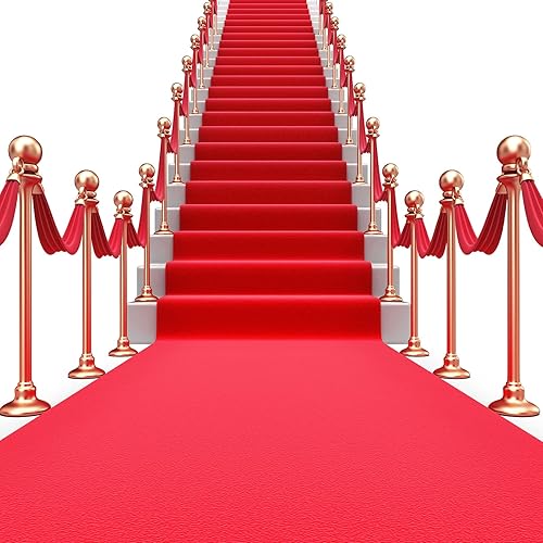 XINISS Alfombra roja para fiesta 250 GSM de grosor alfombra roja para boda 33 x 33 pies alfombra roja antideslizante alfombra roja para boda