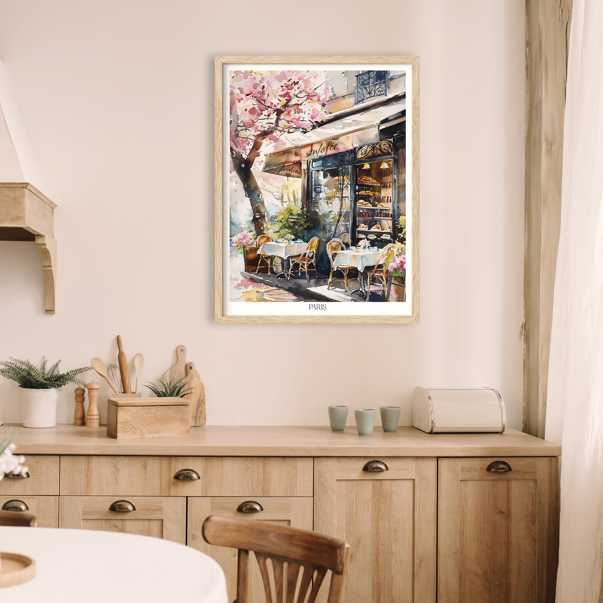 Amazon.com: Wallbuddy Paris Bakery Café Poster - Watercolor
