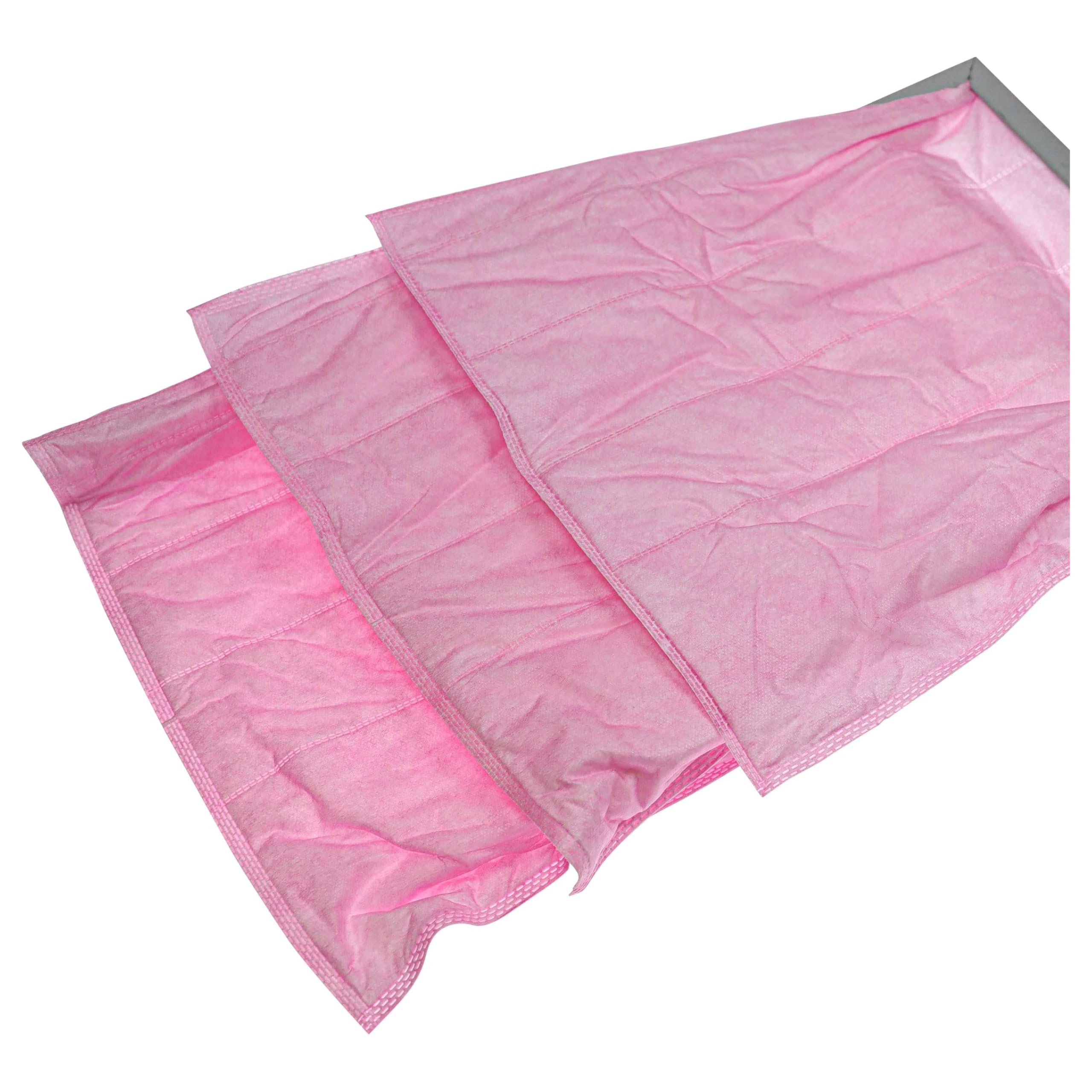 vhbw 5x Filtros de bolsa reemplaza Nilan F003997 para sistemas aire acondicionado y ventilación - Filtro F7, 28,7 x 28,7 x 36 cm rosa