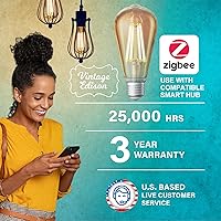 Vista 2 de Sengled Zigbee - Bombillas inteligentes Edison, requiere concentrador inteligente, funciona con SmartThings y Echo con hub integrado, control de voz