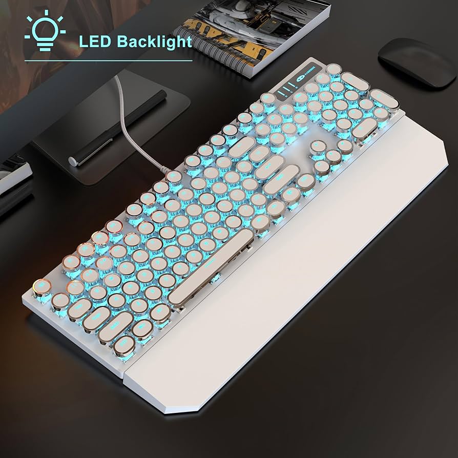 Retro Mechanical Keyboard 本体 Amazon.com: Typewriter Mechanical Gaming Keyboard and Mouse