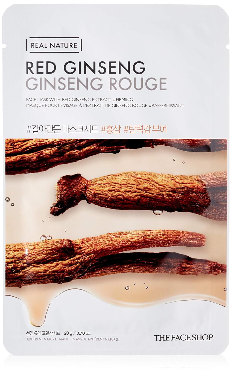 THE FACE SHOP Real Nature Face Mask | Deeply Nourishes Skin & Promotes Firming & Smoothening of Skin | K Beauty Facial Skincare for Oily & Dry Skin | Red Ginseng,K-Beauty