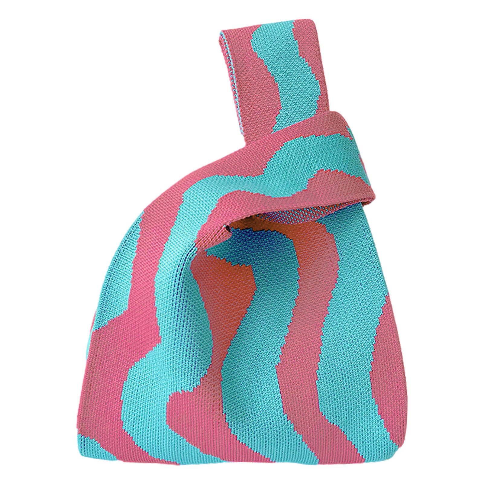 Small Wrist Knot Bag for Women Knitted Purse