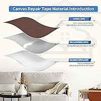 Vista 252 de KING MOUNTAIN Parche de reparación de lona de 9 x 11 pulgadas, 2 piezas, parche de tela impermeable autoadhesivo para sofás, tiendas de campaña
