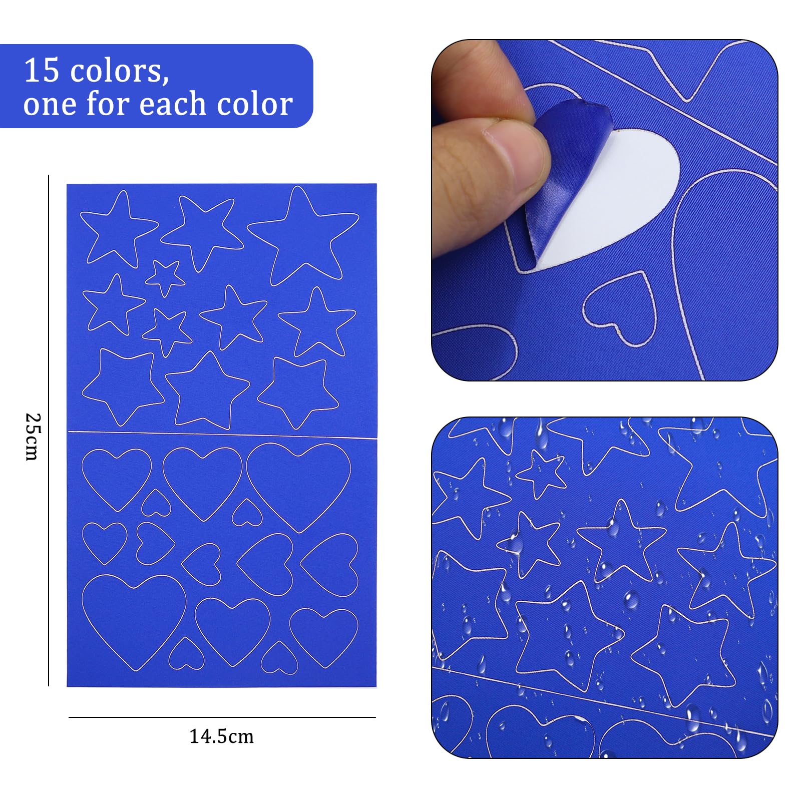 Toppe Adesive Per Piumini - 15 Pezzi Multicolore, Autoadesive E Impermeabili, Per Riparare Vestiti E Accessori - Foto 2