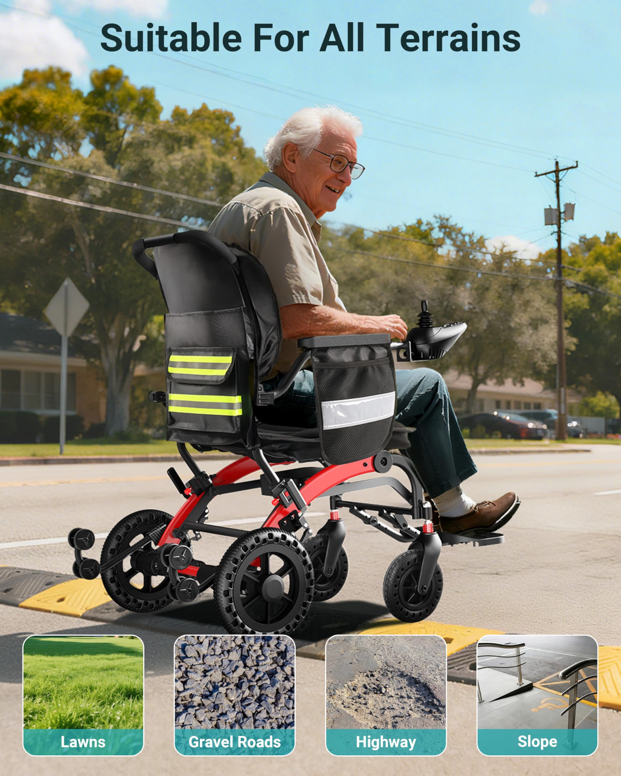 Condition photo showing Good Condition for ergonomic electric wheelchairs for adults - 35 lb ultra-lightweight portable electric wheelchair, 20 miles long range foldable motorized wheelchair, 360w power wheelchair for home/outdoor/travel