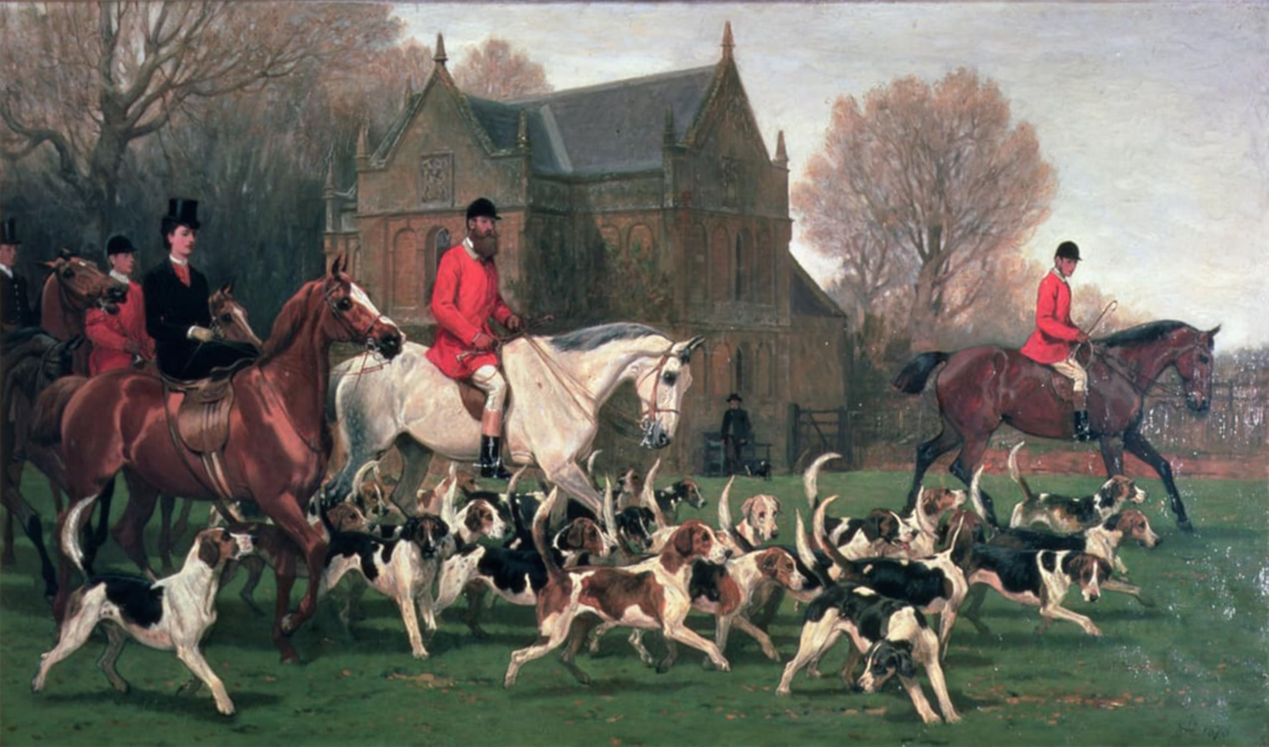 ARTXLXXBN Famous Painting Art Wall Decor Abstract Art Picture Countess Spencer on the Hunter Goldfinch and John Poyntz by John Charlton Animal Pictures for Home Decor 60x90cm