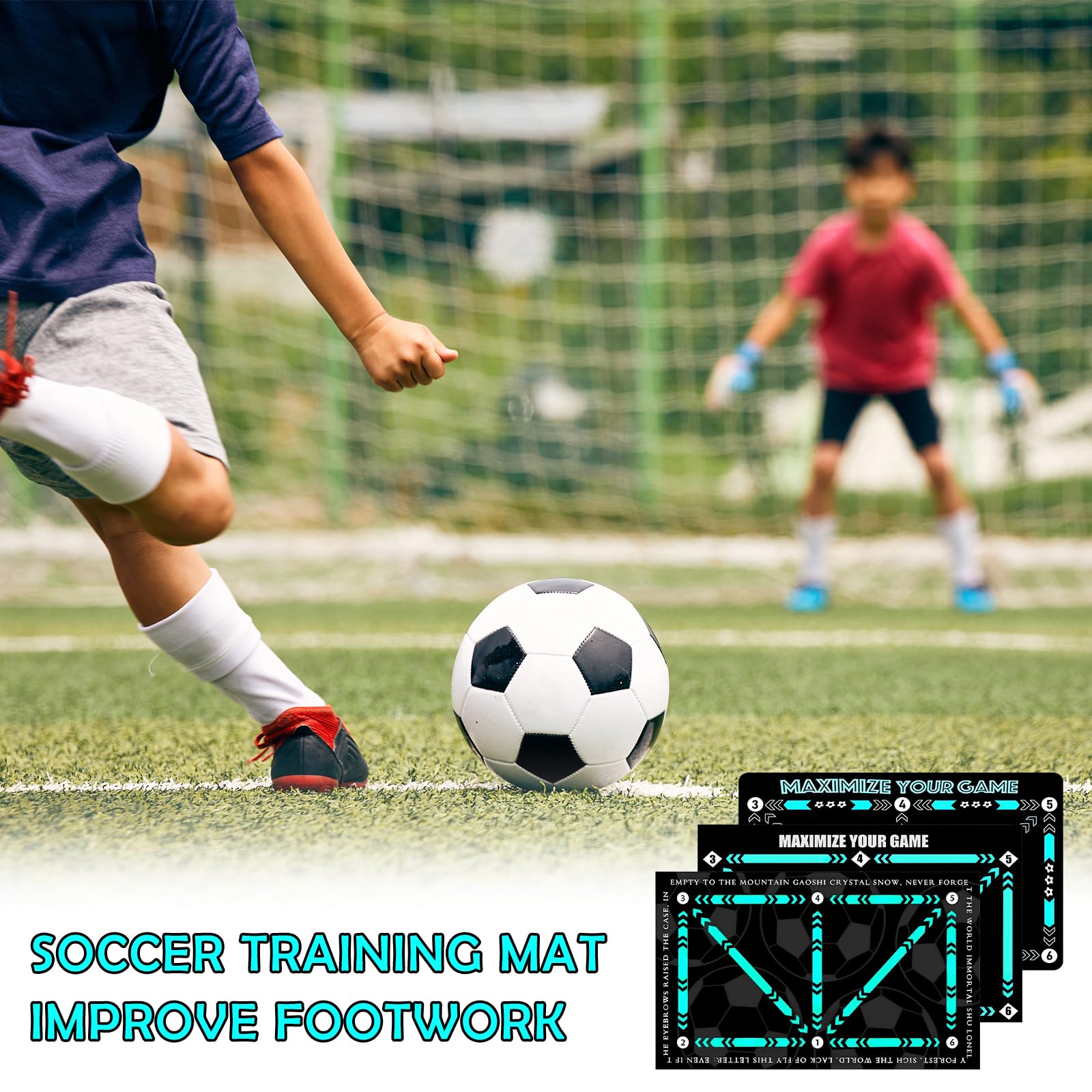 Tapis D'Entraînement De Football 90x60 Cm - Antidérapant En Caoutchouc - Pour Améliorer Le Contrôle De Balle, L'Agilité (Enfants/Adultes)