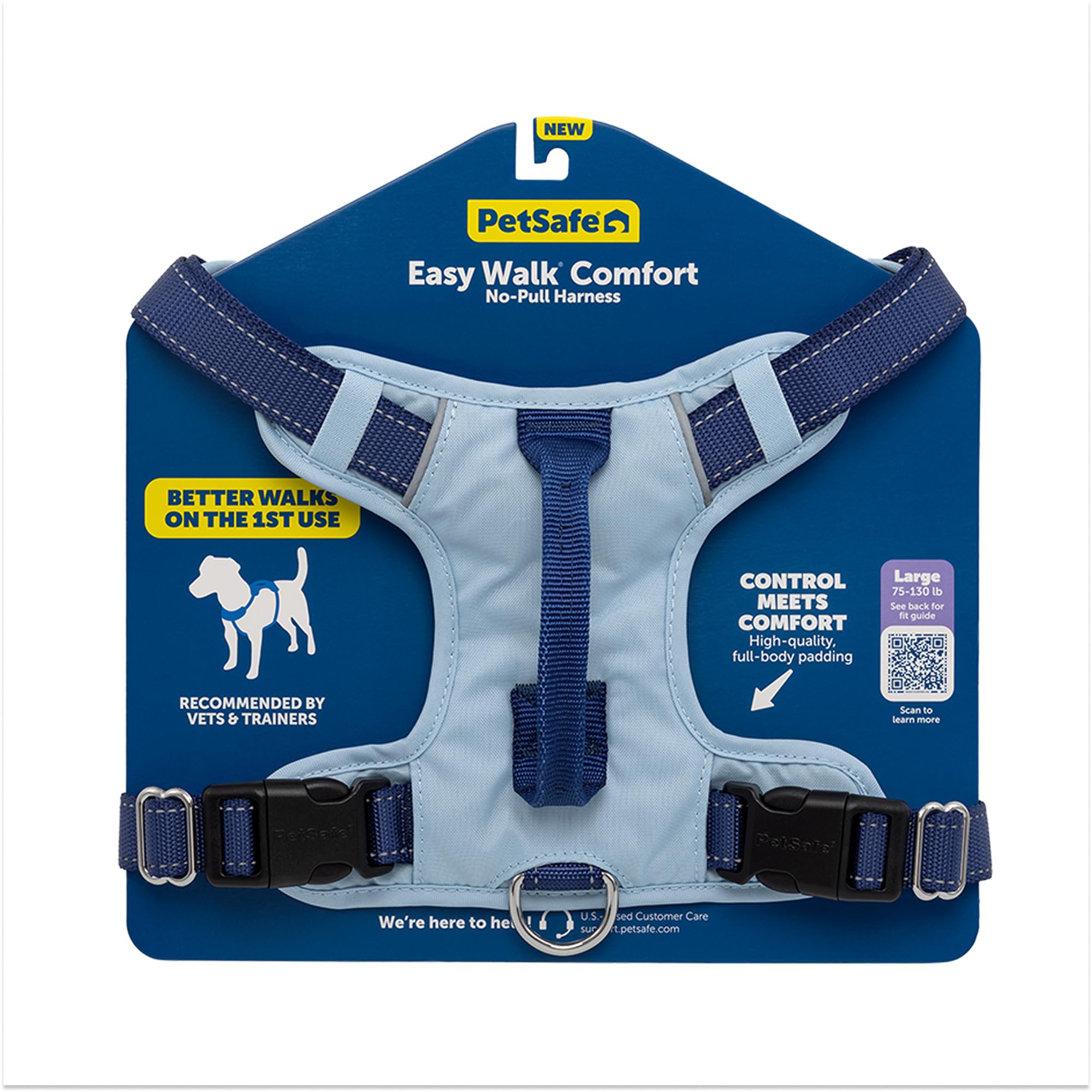 PetSafe Easy Walk Comfort No-Pull Dog Harness Full-Body Padding - Better Walks on The First Use - 5 Points of Adjustment Large, Blue