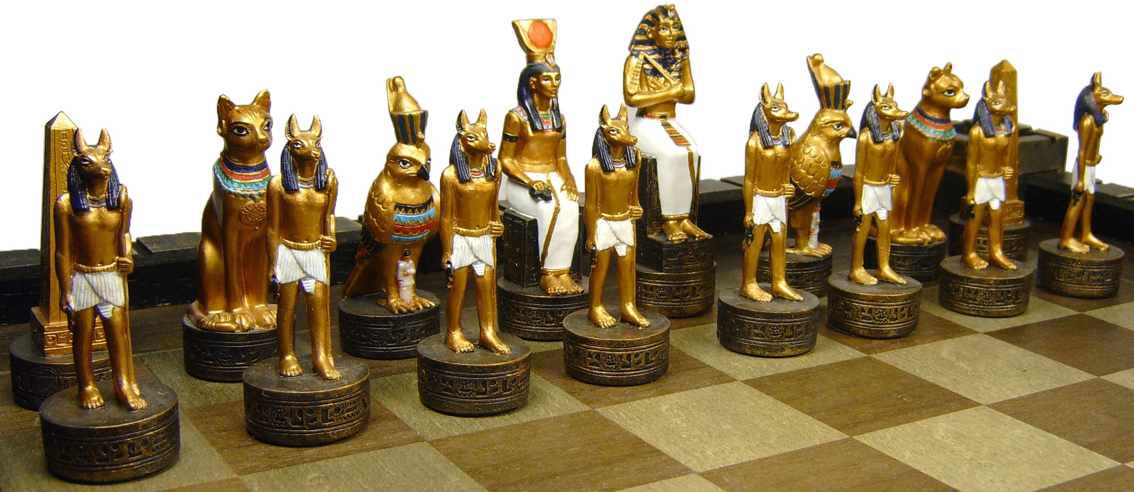 HPL Egyptian Anubis Chess Set W/ 17