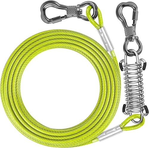 Tresbro Cable de amarre resistente para perros cadenas de perro de 30 pies de largo para exteriores correas reflectantes para perros para patio con