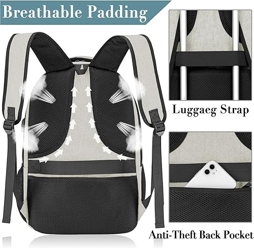 Miniatura 6 de BIKROD Mochila para portátil L19 de 15,6 pulgadas, Beige, 15,6 pulg., Compacto