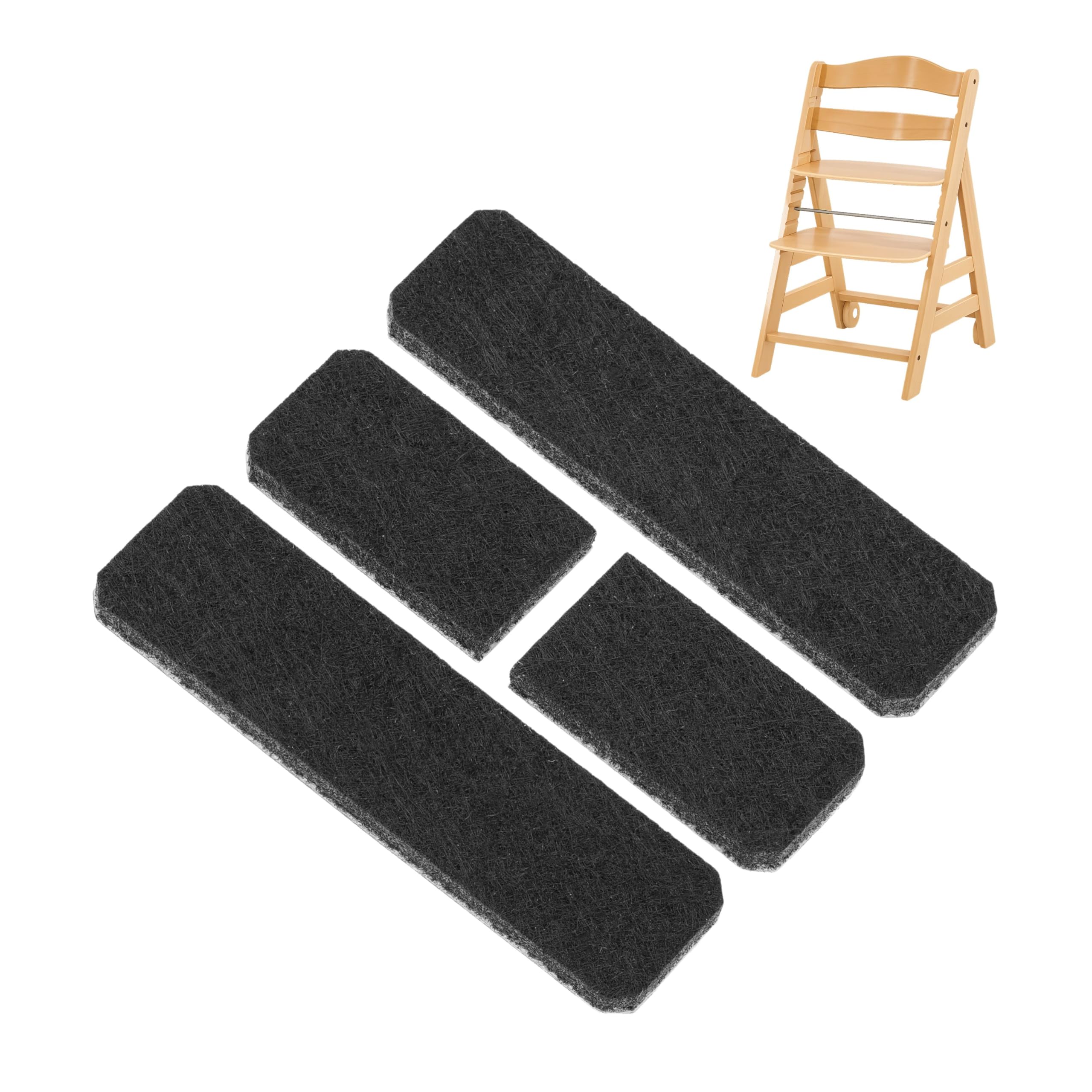 Scivolo in feltro per seggiolone, 1 Set, compatibile con seggiolone HAUCK ALPHA+ e BETA+ con rotelle, in Nero, da incollare, protezione autoadesiva per pavimento sedia per bambini