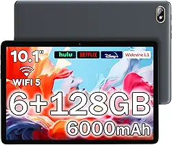 Kinstone Tablet Android 12 – 10 polegadas, 6 GB de RAM + 128 GB de ROM, 1 TB expandido, Wi-Fi 5G, câmera de 5 MP, bateria de 6000 mAh, tablet para jogos, tela IPS de 1280 x 800