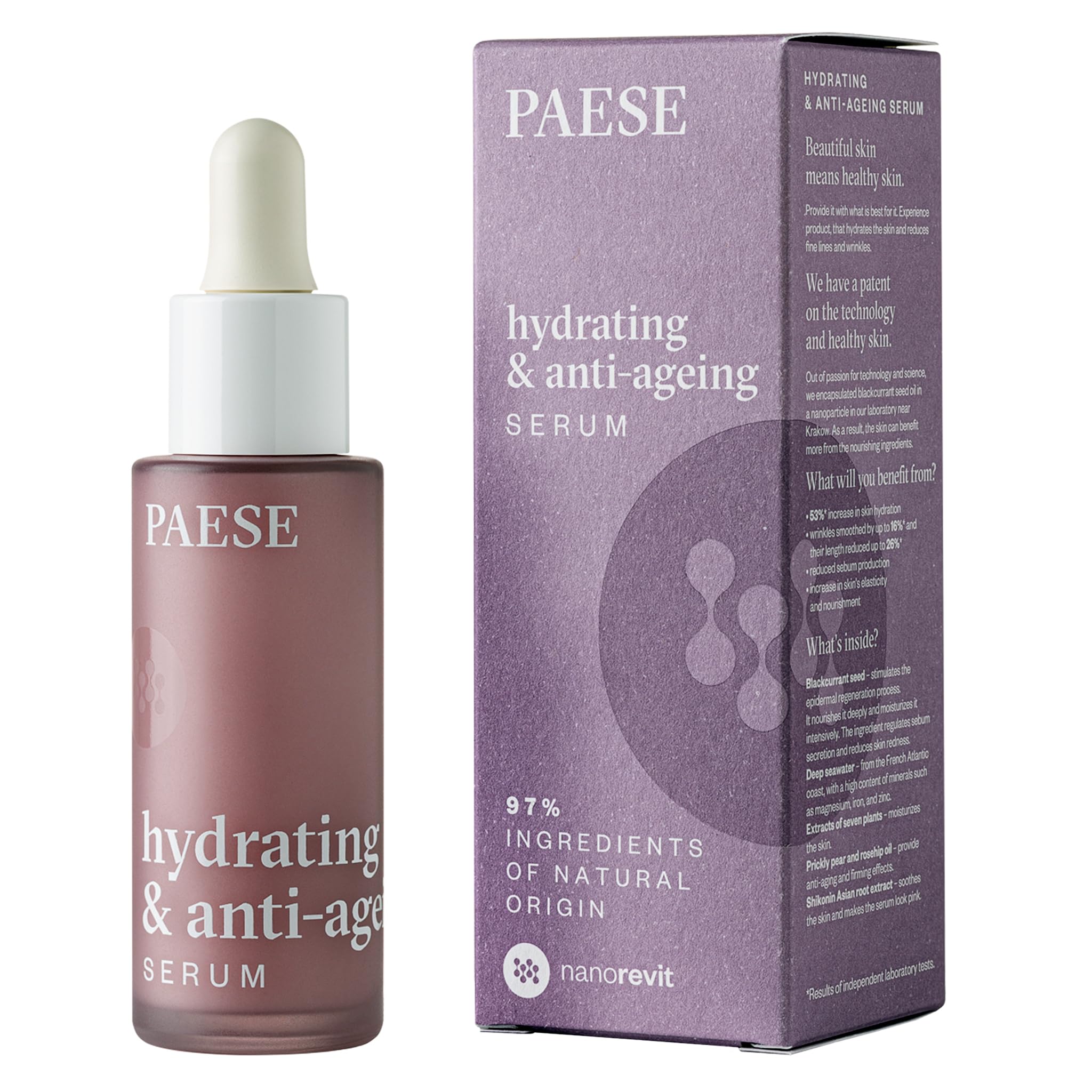 Paese Nanorevit Hydrating and Anti Aging Serum, Moisturizing and anti-wrinkle, 30 ml