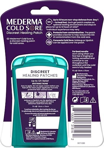 Vista 6 de Mederma Discreto parche curativo para el herpes labial, paquete doble para proteger y ocultar el herpes labial (30 parches)
