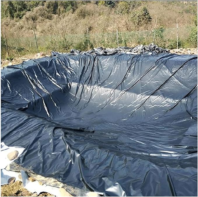 Image Pond Liners HDPE Heavy Duty Flexible Fish Pond Preformed Liners Garden Pool Membrane Reinforced Landscaping Large Fish Pond Liner Black 1m 2m 3m 4m 5m 6m(Size:10x10m)