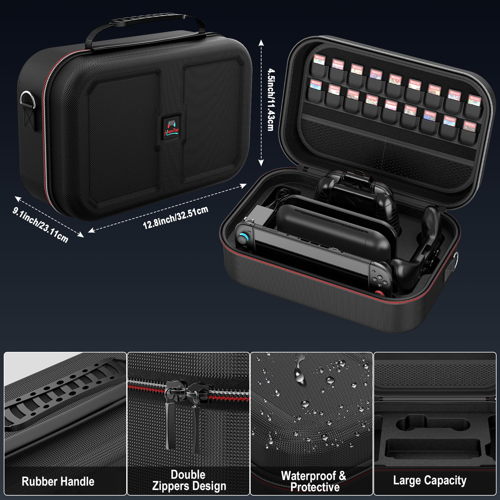 HEYSTOP Custodia per Nintendo Switch 2 Console Kit Accessori con Custodia da Viaggio Portatile Protettiva per Nintendo Switch 2 con Cover Switch 2, Pellicola Temperata Switch 2 per Accessori Switch 2 - 4