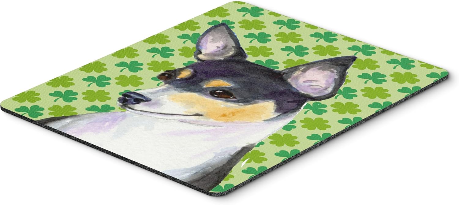 Caroline's Treasures SS4449MP "Chihuahua St. Patrick's Day Shamrock Portrait Mouse Pad, Hot Pad or Trivet" for Home Office Gaming Working Computers Laptop Mouse Mat,Washable Large Mousepad