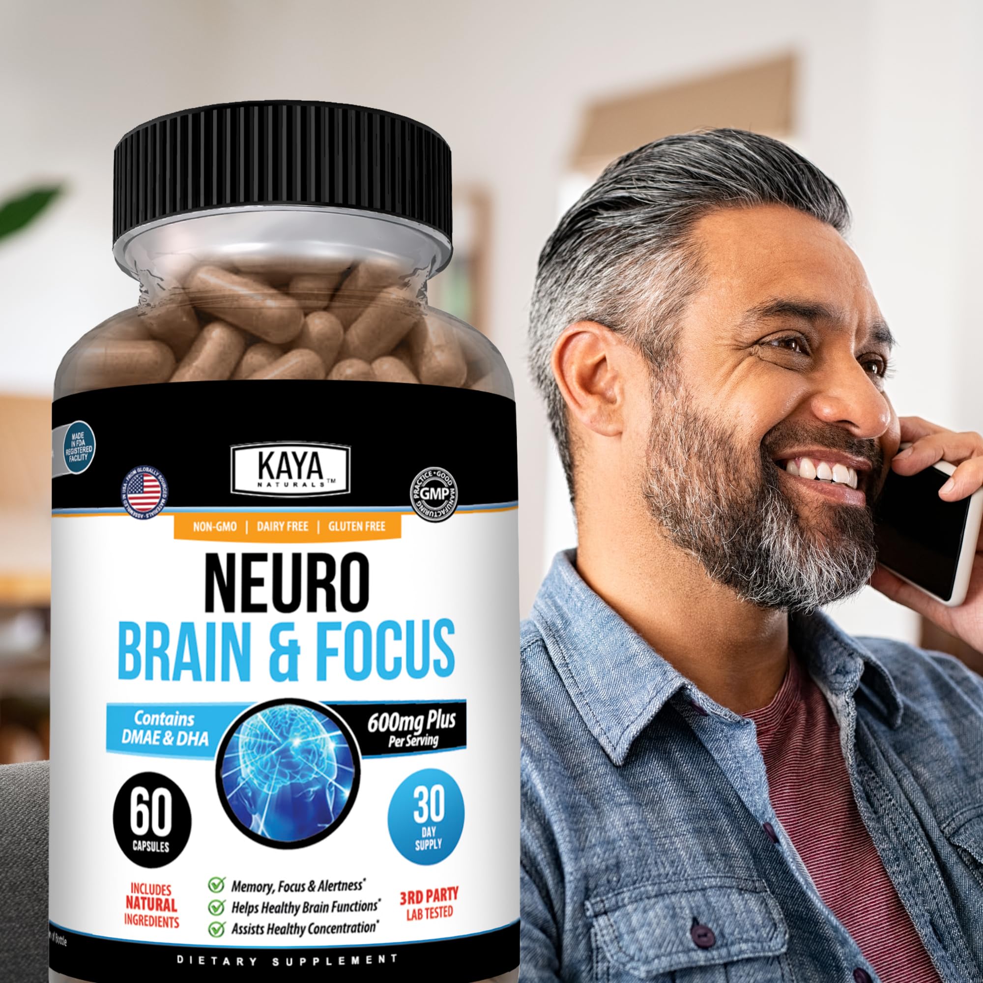 Kaya Naturals Neuro Brain Nootropic Supplement, 60 Count — Amazon image 8