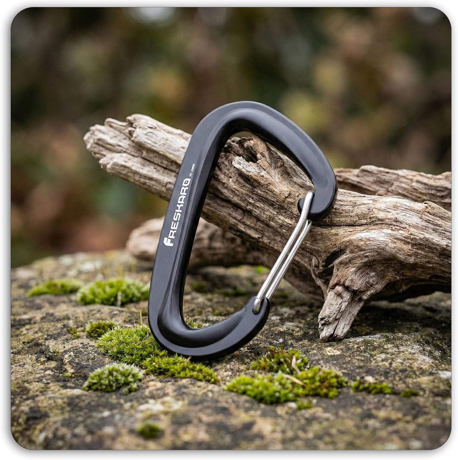 FresKaro Wiregate Carabiner Clip, 12kN(2698lbs), Suit for Backpacking Gear or as a Hiking Accessories - 4pack of Black D Ring Wire Gate Carabiners - Image 6