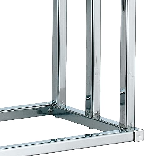 Miniatura 5 de MyGift Toallero de pie, soporte de toalla metálico de 3 niveles. Cromado en plateado