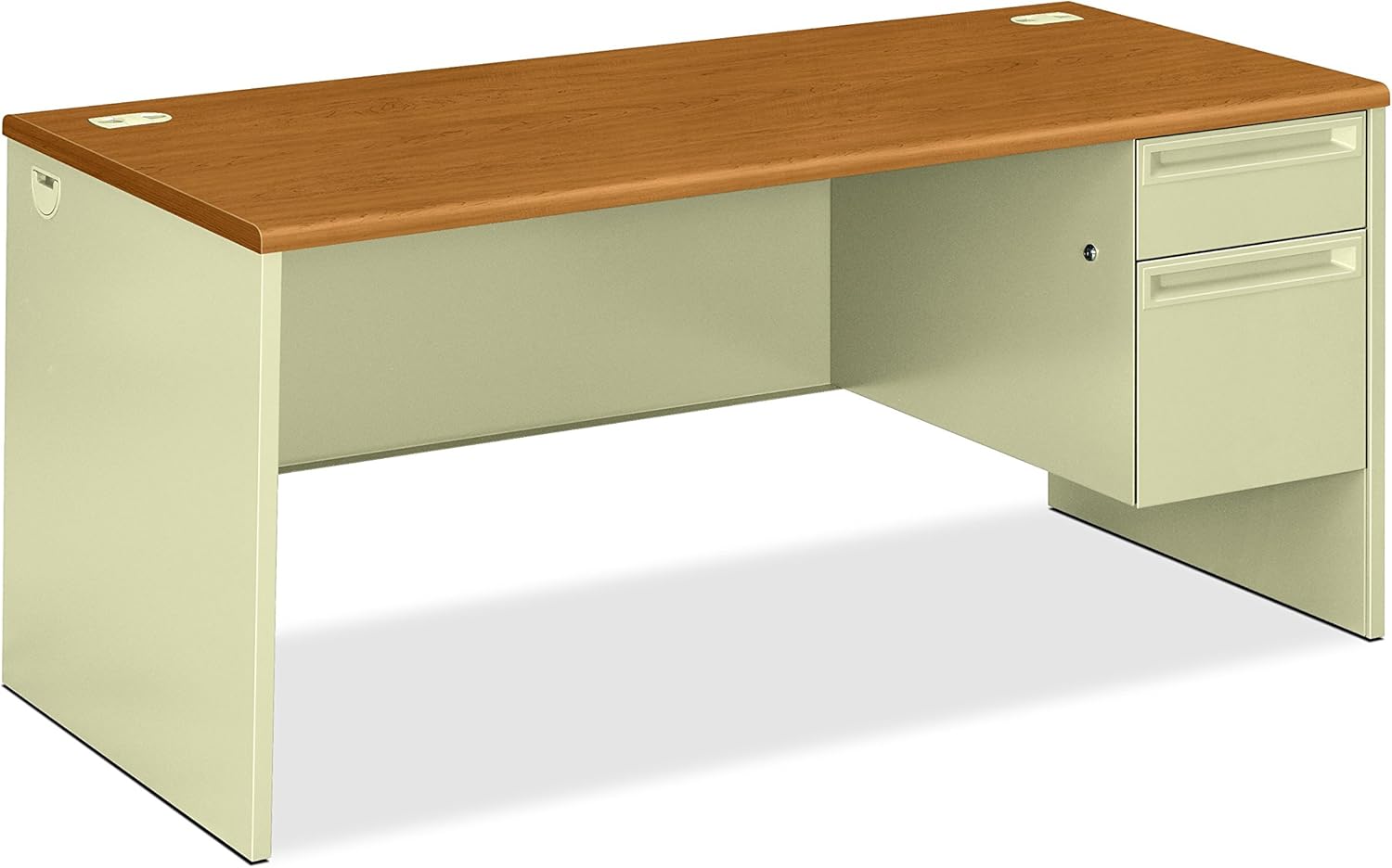 HON 38294LNS 38000 Series 72 by 36 by 29-1/2-Inch Left Pedestal L-Workstation Desk, Mahogany