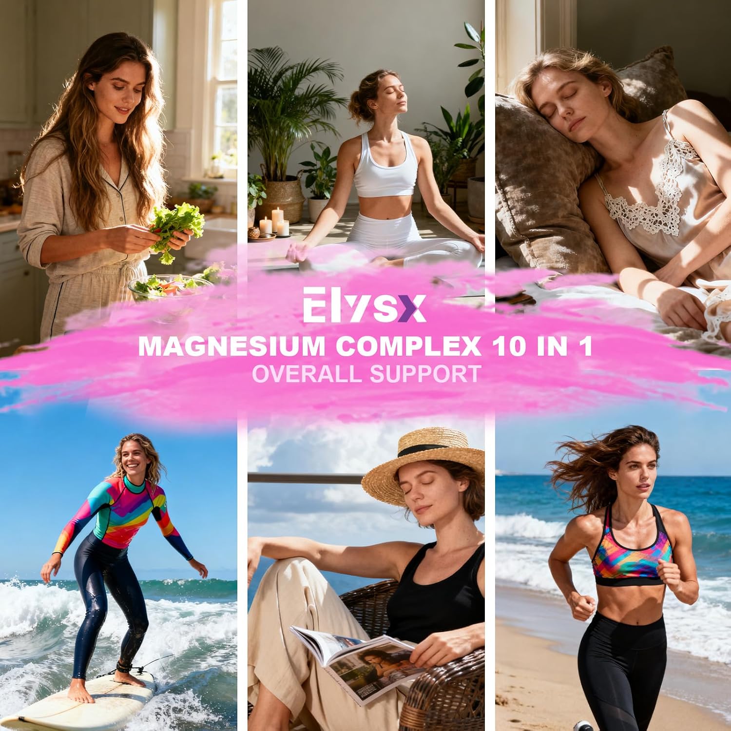 10 in 1 Magnesium 500mg Complex Capsule, Magnesium for Women, with L-theanine, Acetyl-L-Carnitine, R-Alpha Lipoic Acid, Coq 10, B6, D3 & K2, Digestive Health, Muscle & Nerve, Sleep, Vegan, 120 Ct