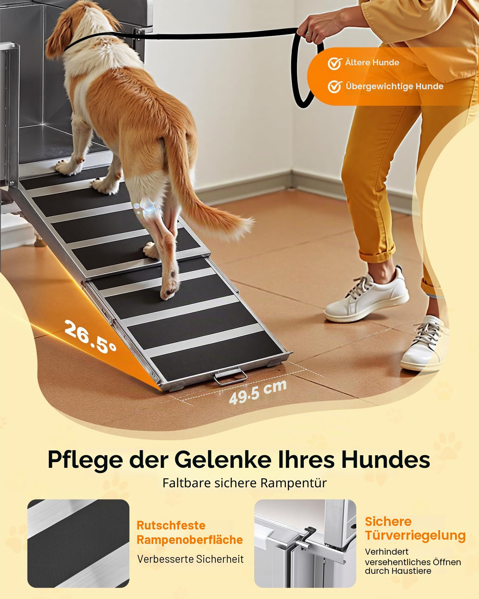 VEVOR Hundewaschstation aus Edelstahl, 1275x795x1435 mm Tierpflegewanne mit Rampe, Wasserhahn, Duschkopf, Hundebadewanne mit Leine für große, mittelgroße und kleine Haustiere (rechte Tür)