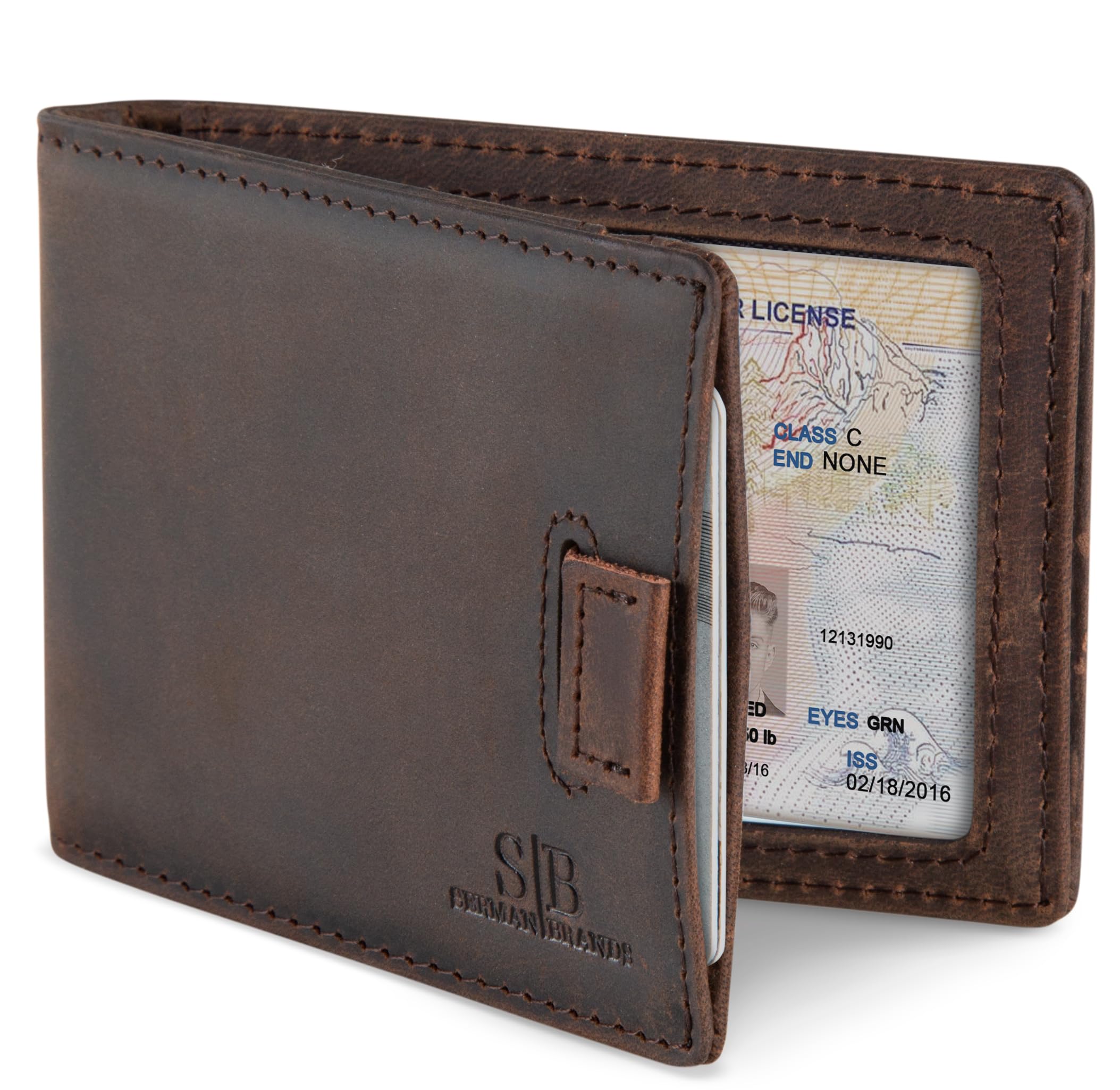 RFID Blocking Slim Money Clip Wallet – Leather Bifold Front Pocket Minimalist Mens Wallet with Money Clip for Men, Small Credit Card Holder Wallet - Travel Wallet with Gift Box