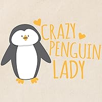 Vista 2 de CafePress Crazy Penguin Lady Tote Bag Bolsa de lona natural, bolsa de compras reutilizable