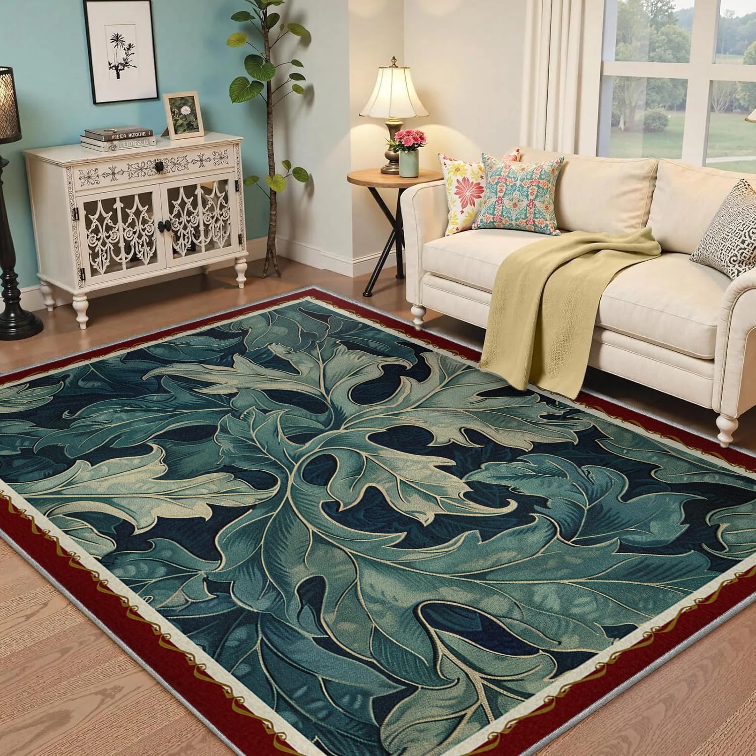 Tapis de cuisine 60x90 lavable texture végétale chic