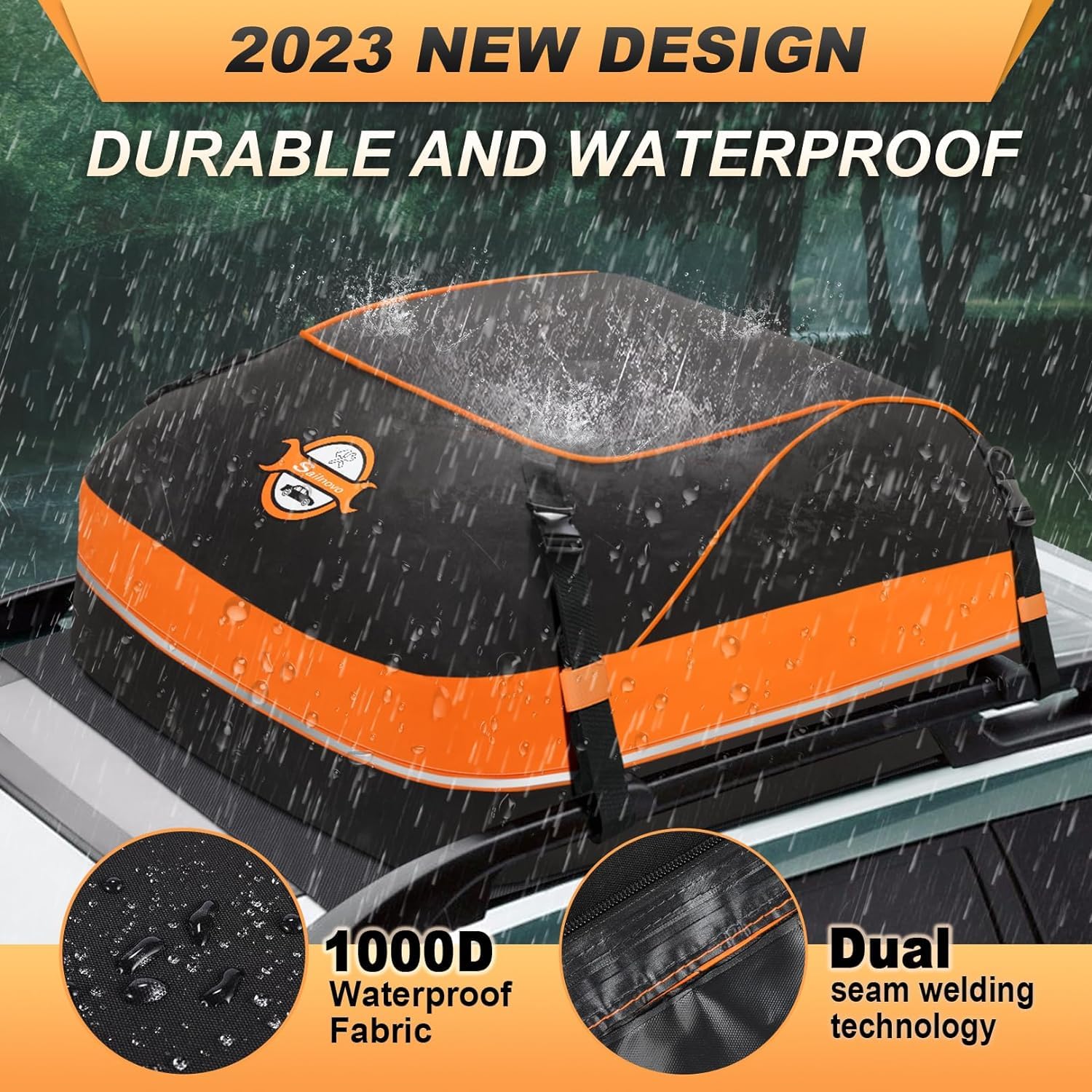 Snapklik.com : Sailnovo Rooftop Cargo Carrier Waterproof 15 Cubic Feet ...