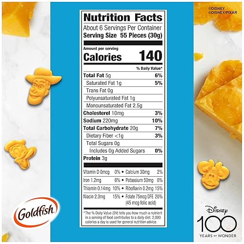 Miniatura 2 de Goldfish Edición limitada Disney 100th Cheddar Crackers, Snack Crackers, 6.6 oz bolsa