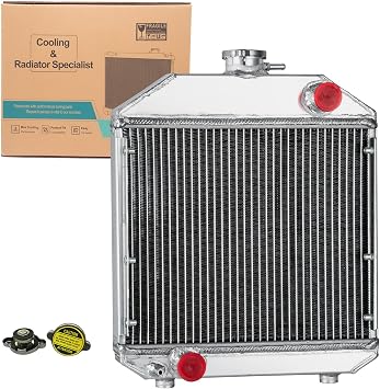 Yanmar YM240 Radiator 1700 Tractor Radiator, Radiatior For Yanmar Tractor 240 1700 2000 YM240 Direct Replacement Tractors Radiator, 2 Row Aluminum Core #124460-44501