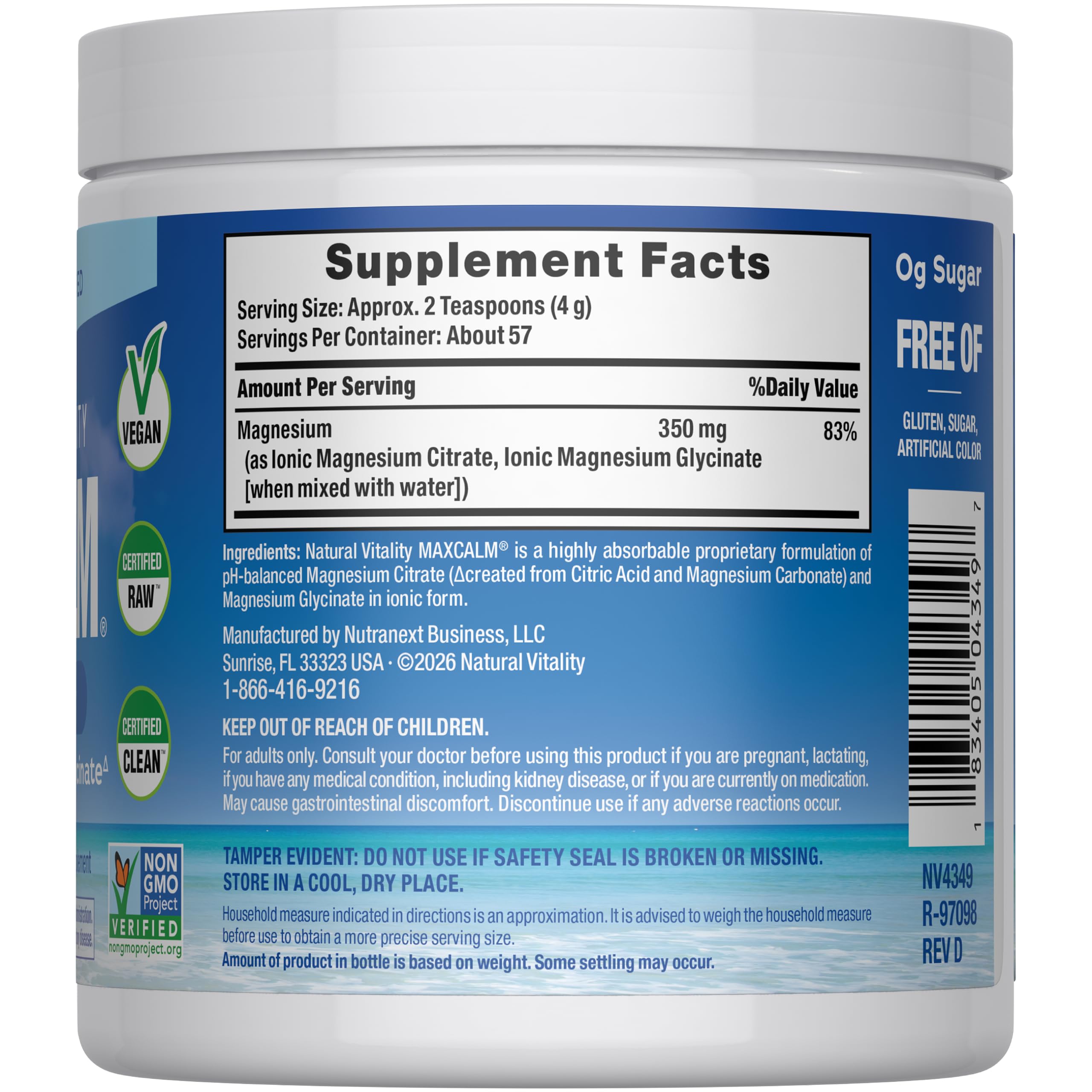 Natural Vitality MaxCalm Magnesium Powder — Amazon image 2