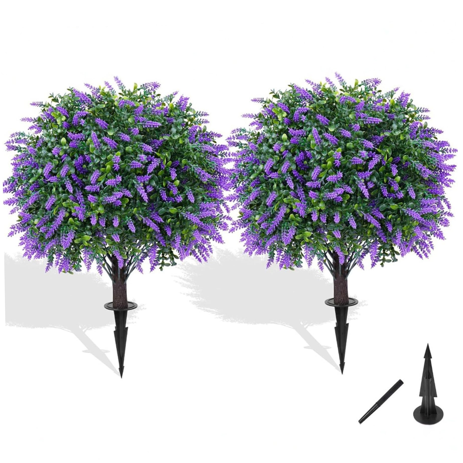 Boule de lavande artificielle pour jardin : lot de 2 topiaires violettes pour terrasse et allée