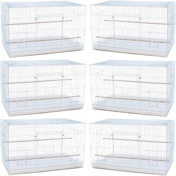 Lot of Breeding Flight Bird Parrot Cage for Aviaries Canaries Budgies Finches Lovebird Parakeet (White 24x16x16H)