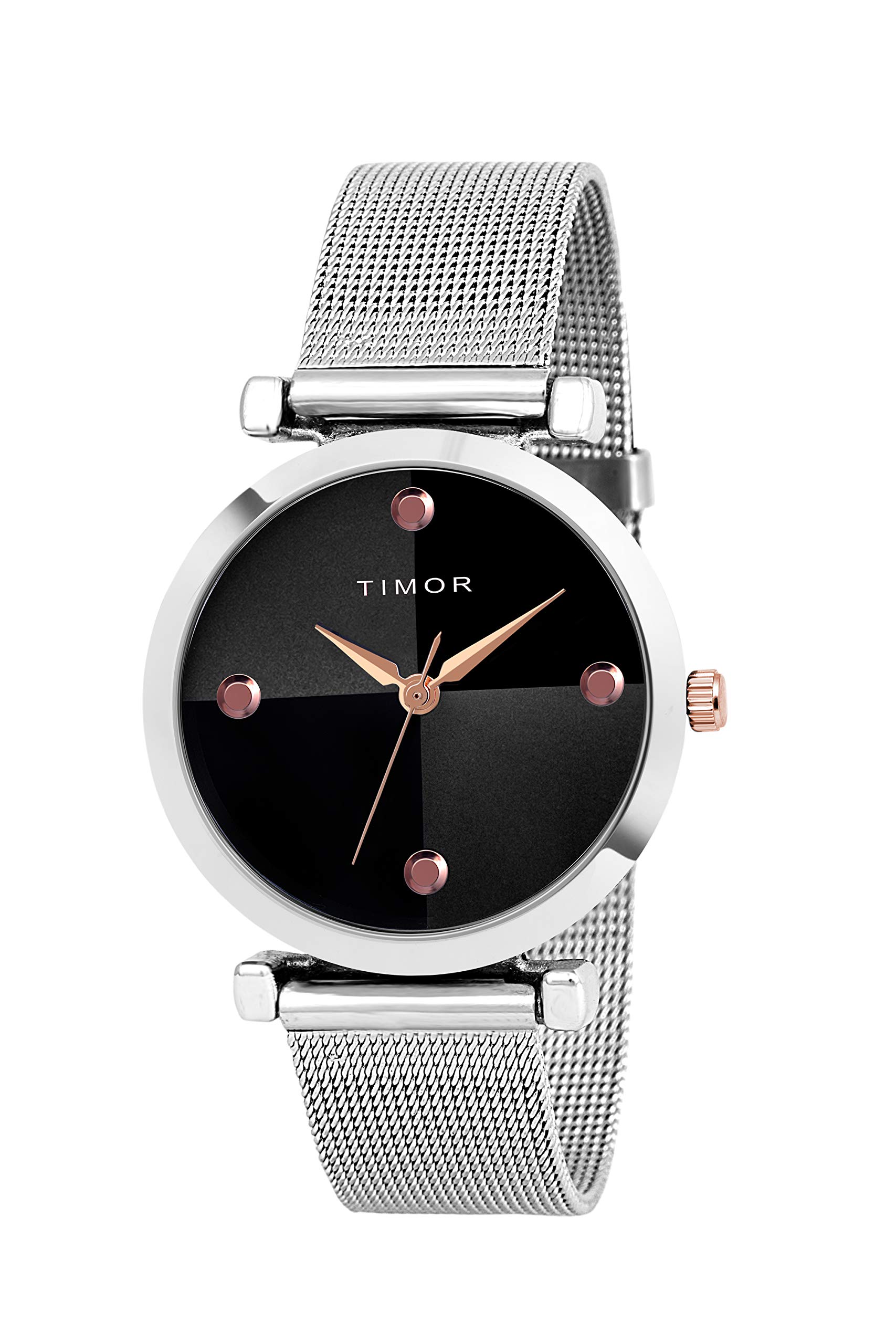 TIMOR Timor Fashion Collection Analogue Womens Watch(Black Dial Silver Colored Strap) (B08QJGQLRJ) Amazon Price History, Amazon Price Tracker