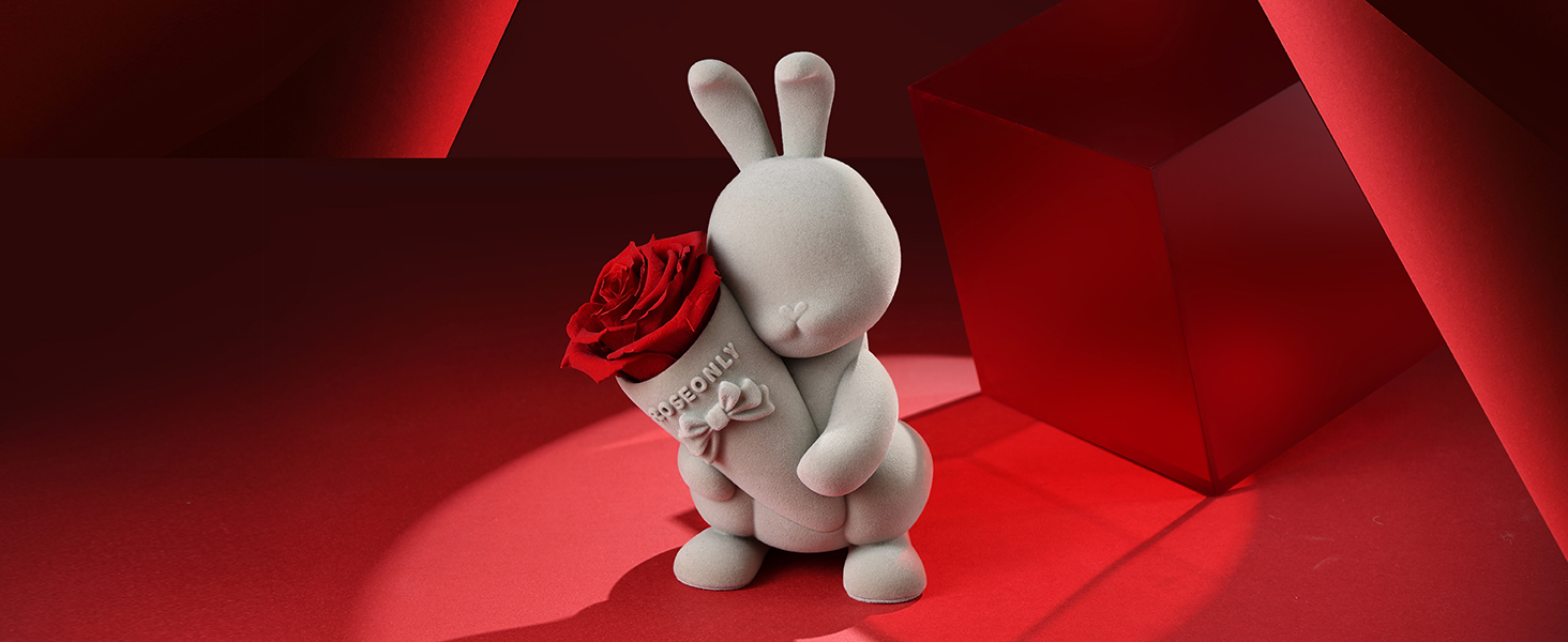 Amazon｜ROSEONLY プリザーブドフラワー ハニーラビットとデスティニー